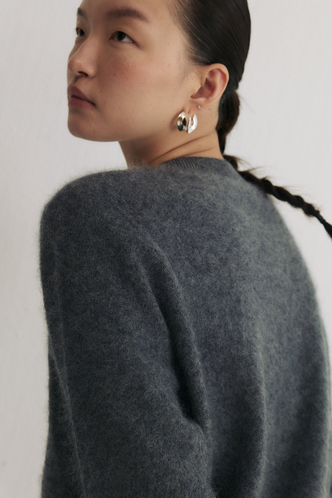 Wool Mist Brushed Wool Sweater