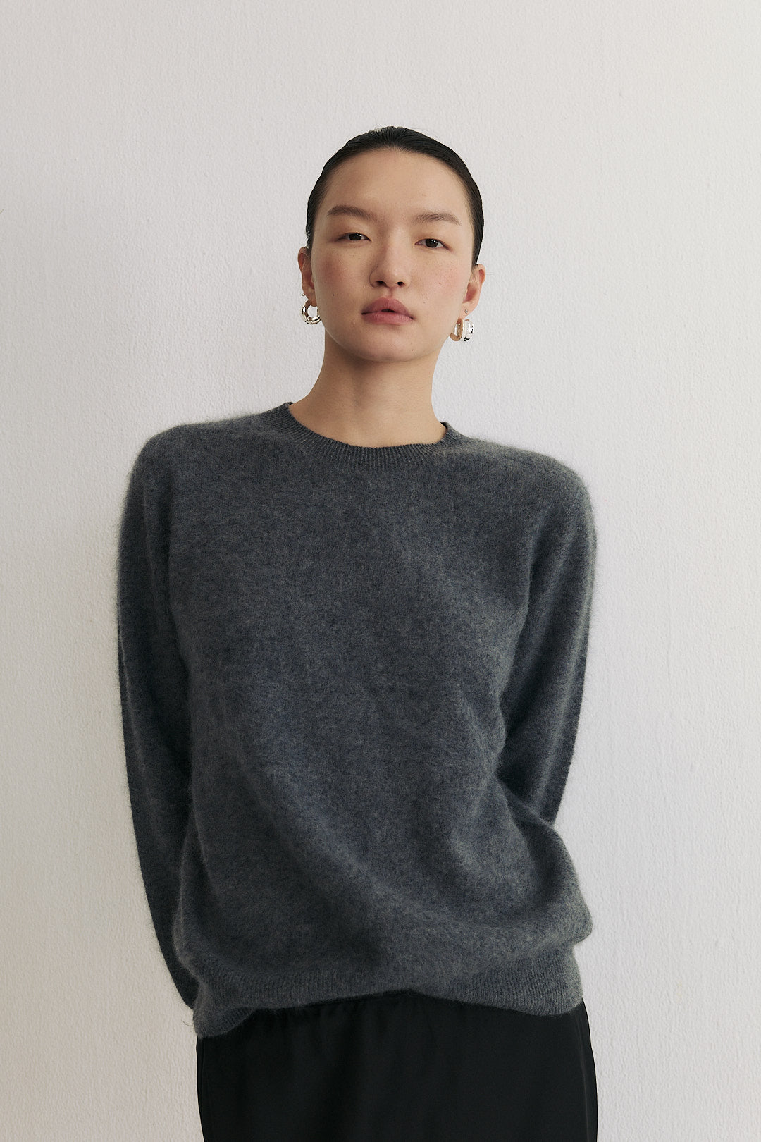 Wool Mist Brushed Wool Sweater