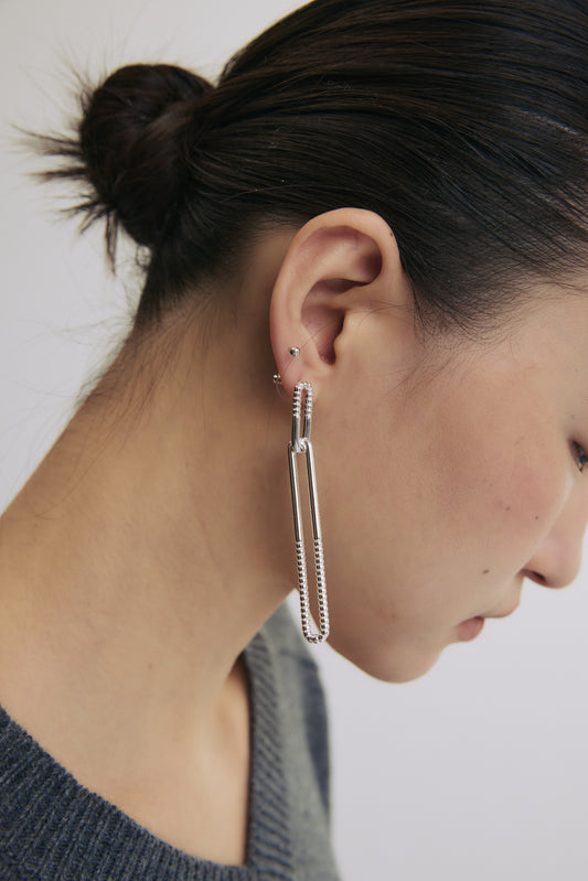 LINE Cross-Link Layered Earrings