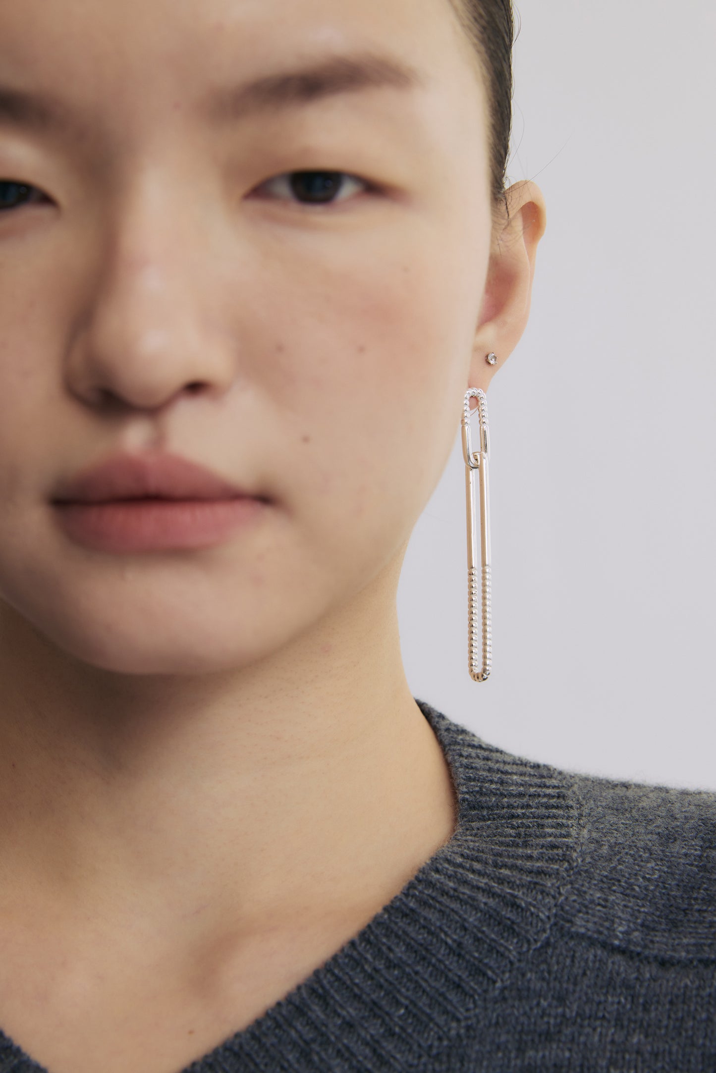 LINE Cross-Link Layered Earrings