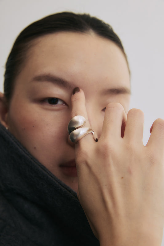FORM Brushed Drop Open Ring