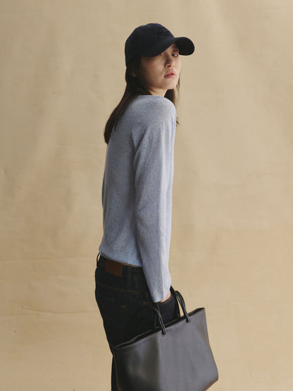Linen-Blend Henley Tee