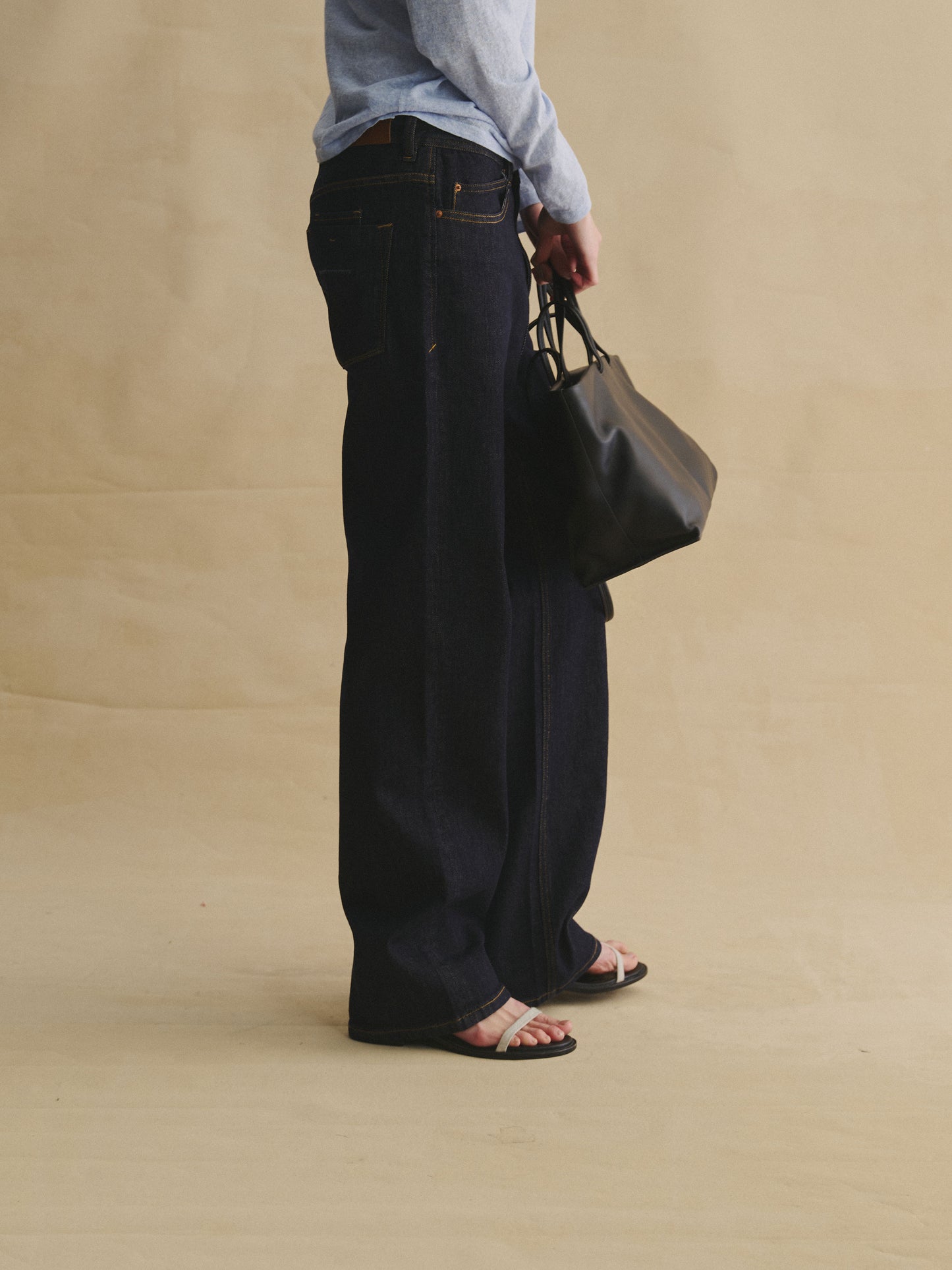 Black & Gold Straight-Leg Jeans