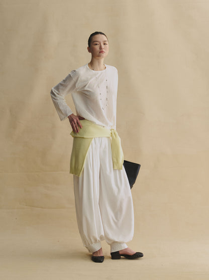 Blanche White Balloon Pants