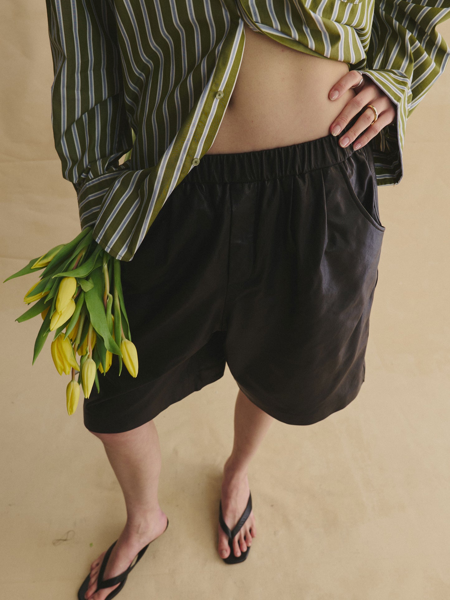 Vegetable-Tanned Leather Bermuda Shorts