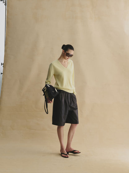 Vegetable-Tanned Leather Bermuda Shorts