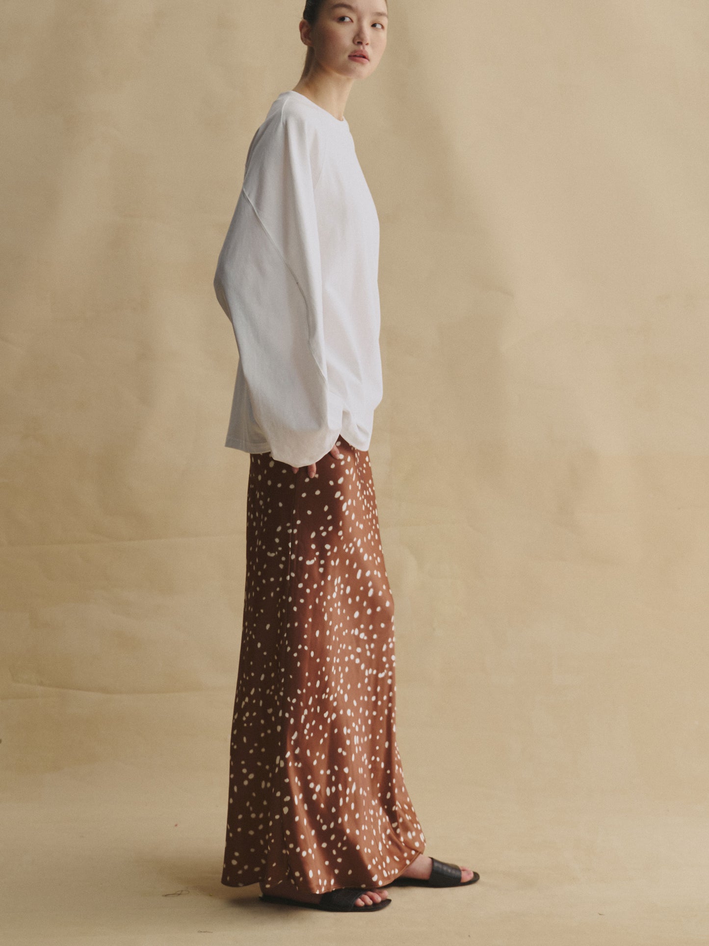 Golden Ratio Acetate Midi Skirt