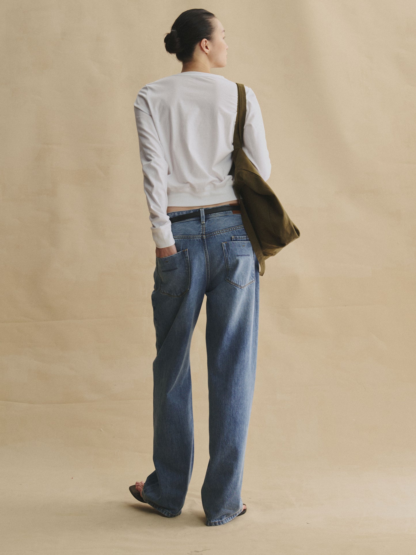 Black & Gold Straight-Leg Jeans