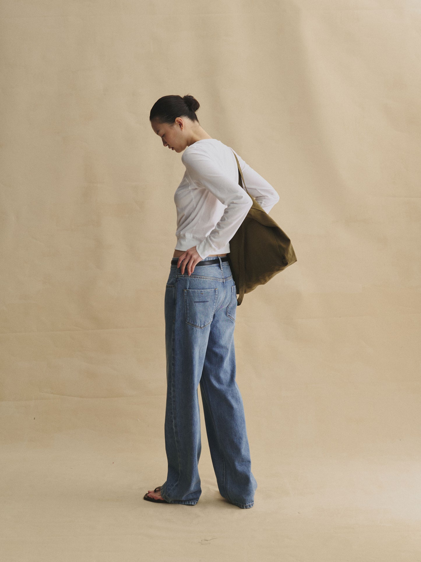 Black & Gold Straight-Leg Jeans