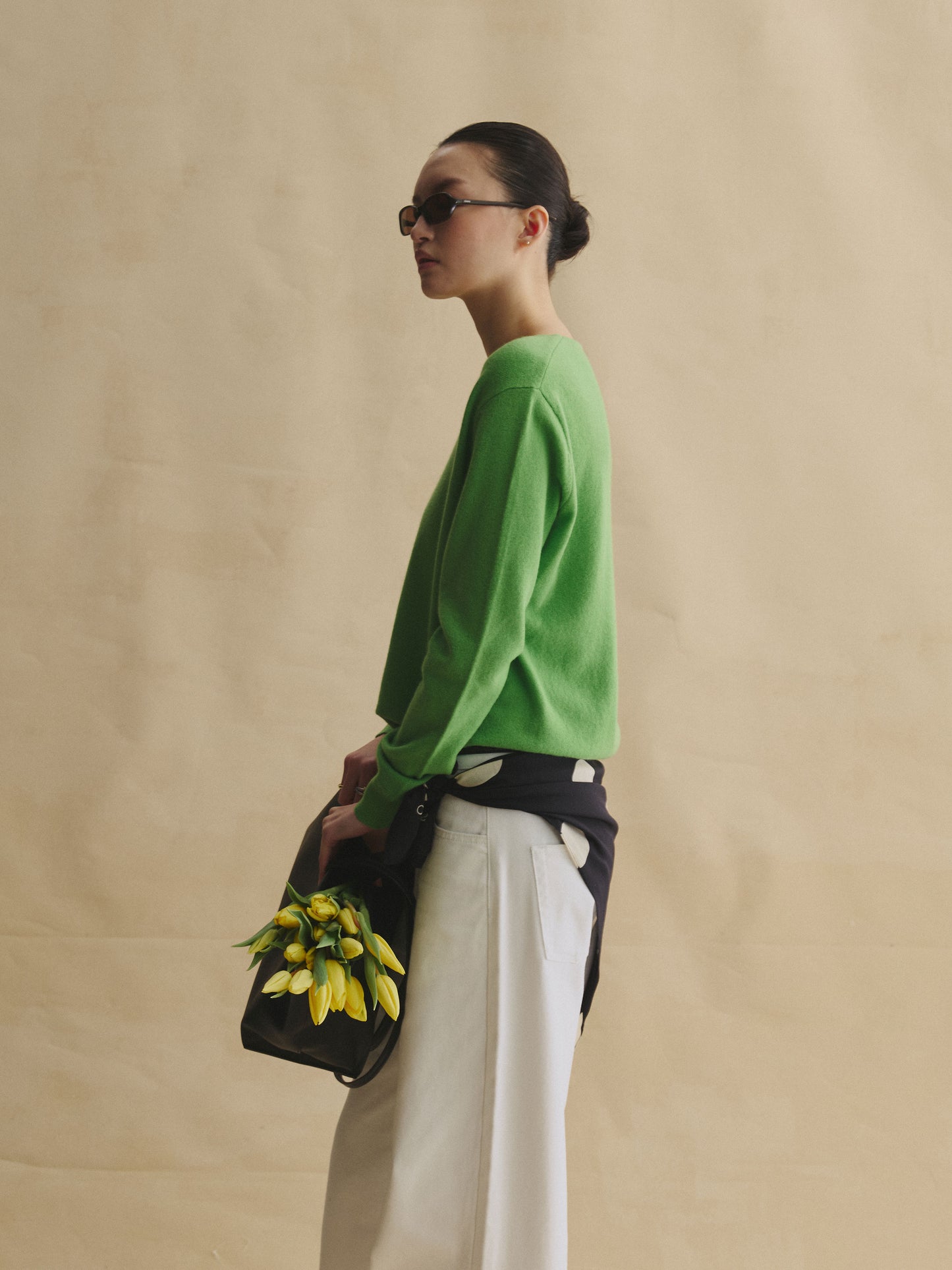 「曠野調色盤」美利奴羊毛 V 領針織衫