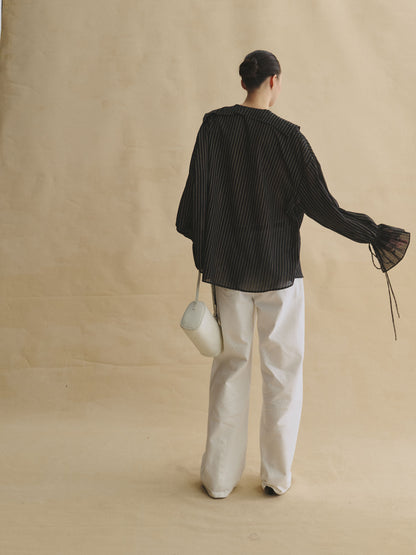 Lustrous Romantic Ruffle Blouse