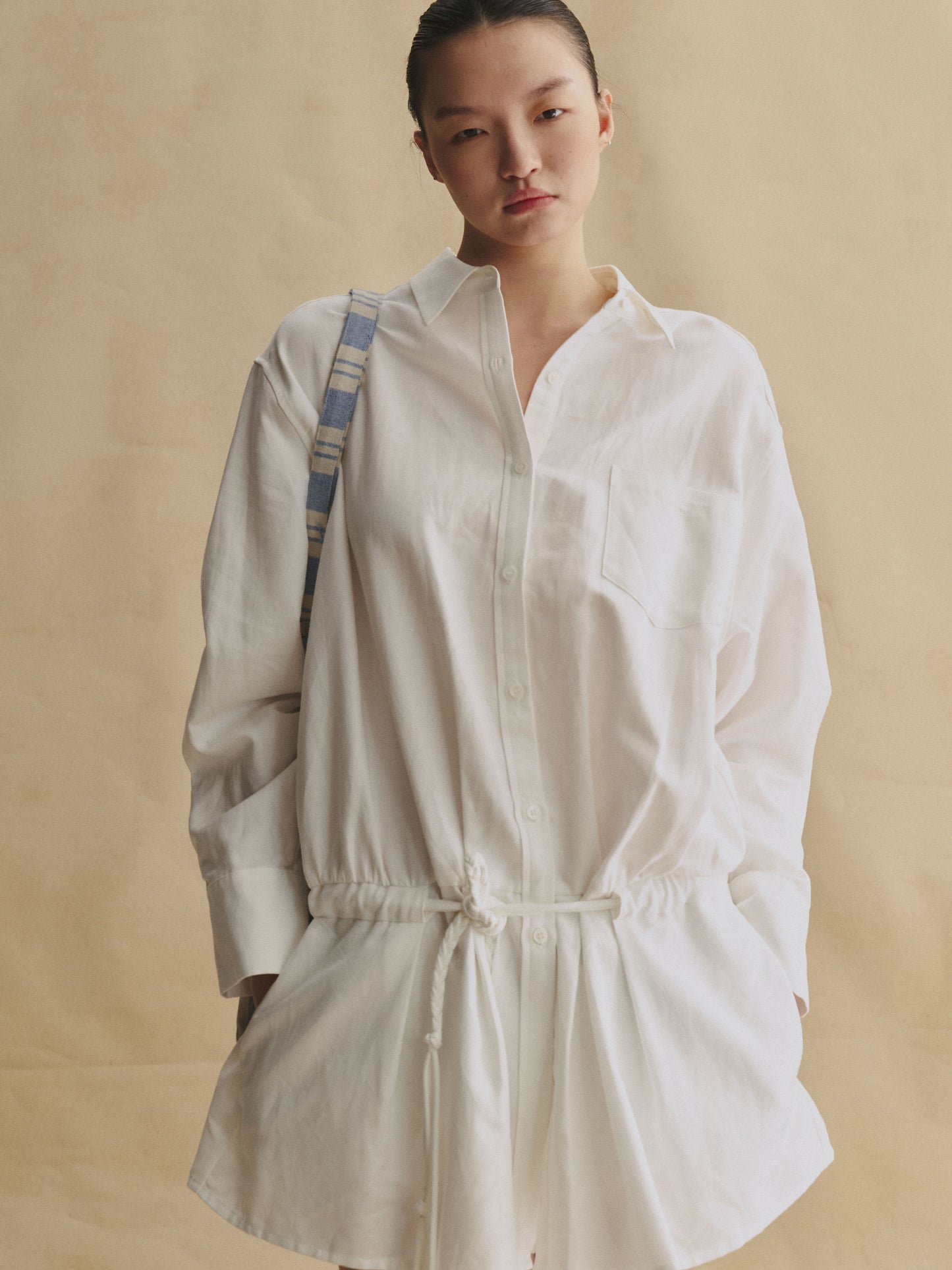 Jeju Stroll Shirt Dress Romper