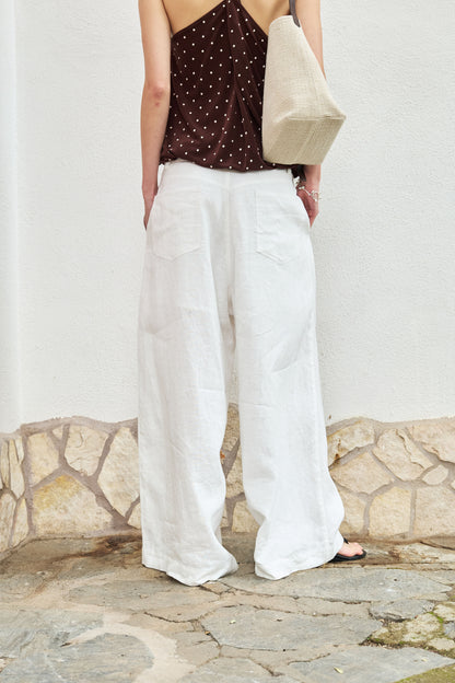 Breath Linen Wide-Leg Pants