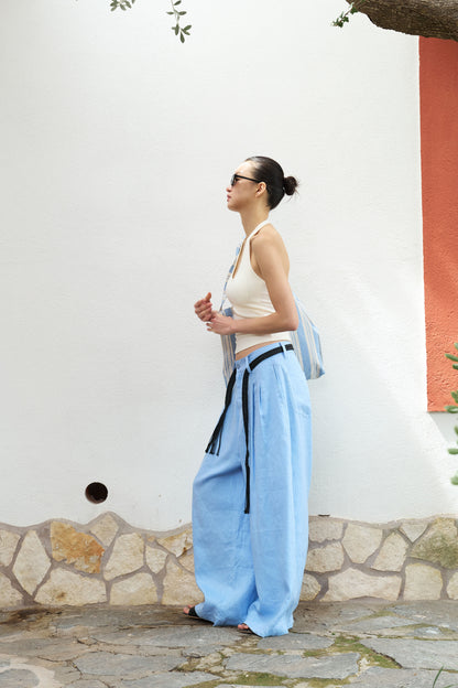 Breath Linen Wide-Leg Pants