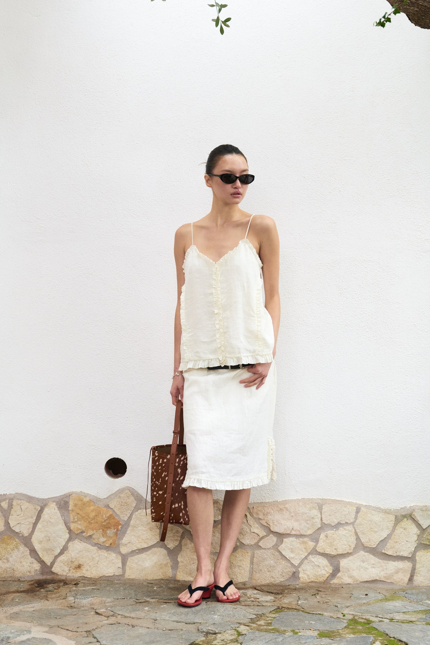 Beverly Holiday Linen Camisole & Skirt