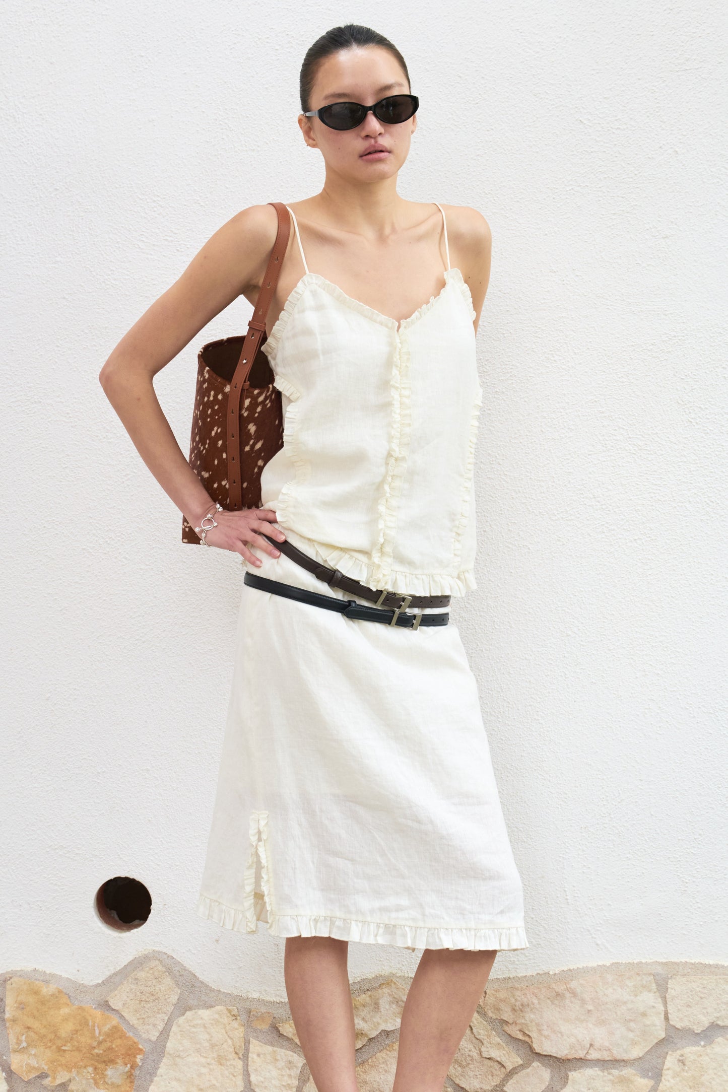 Beverly Holiday Linen Camisole & Skirt