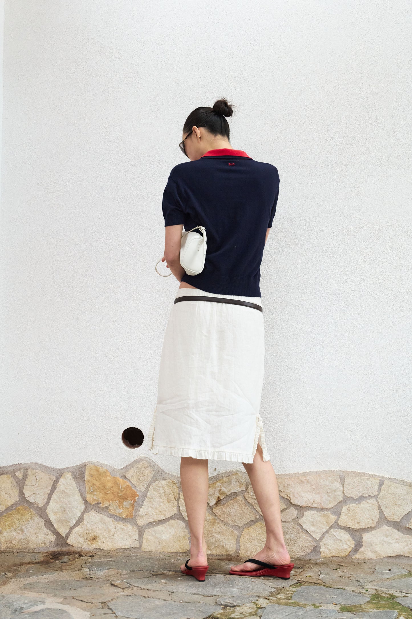90s Narrative Layered Polo Knit
