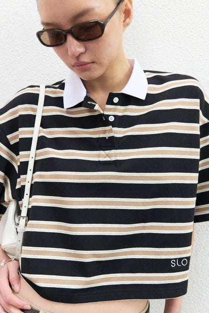 Seine Academy Striped Polo Knit