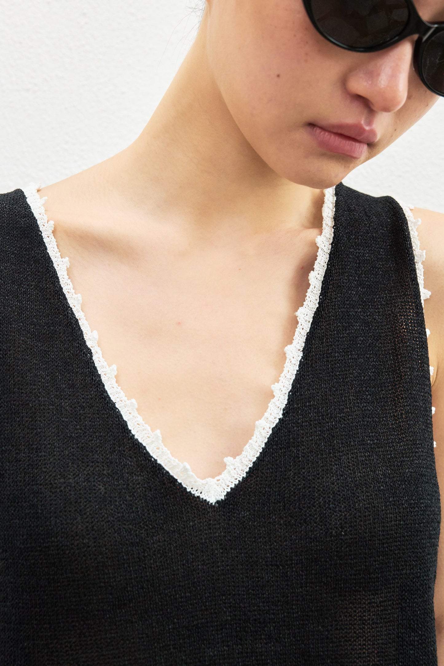 Paper Yarn Crochet-Trim Vest