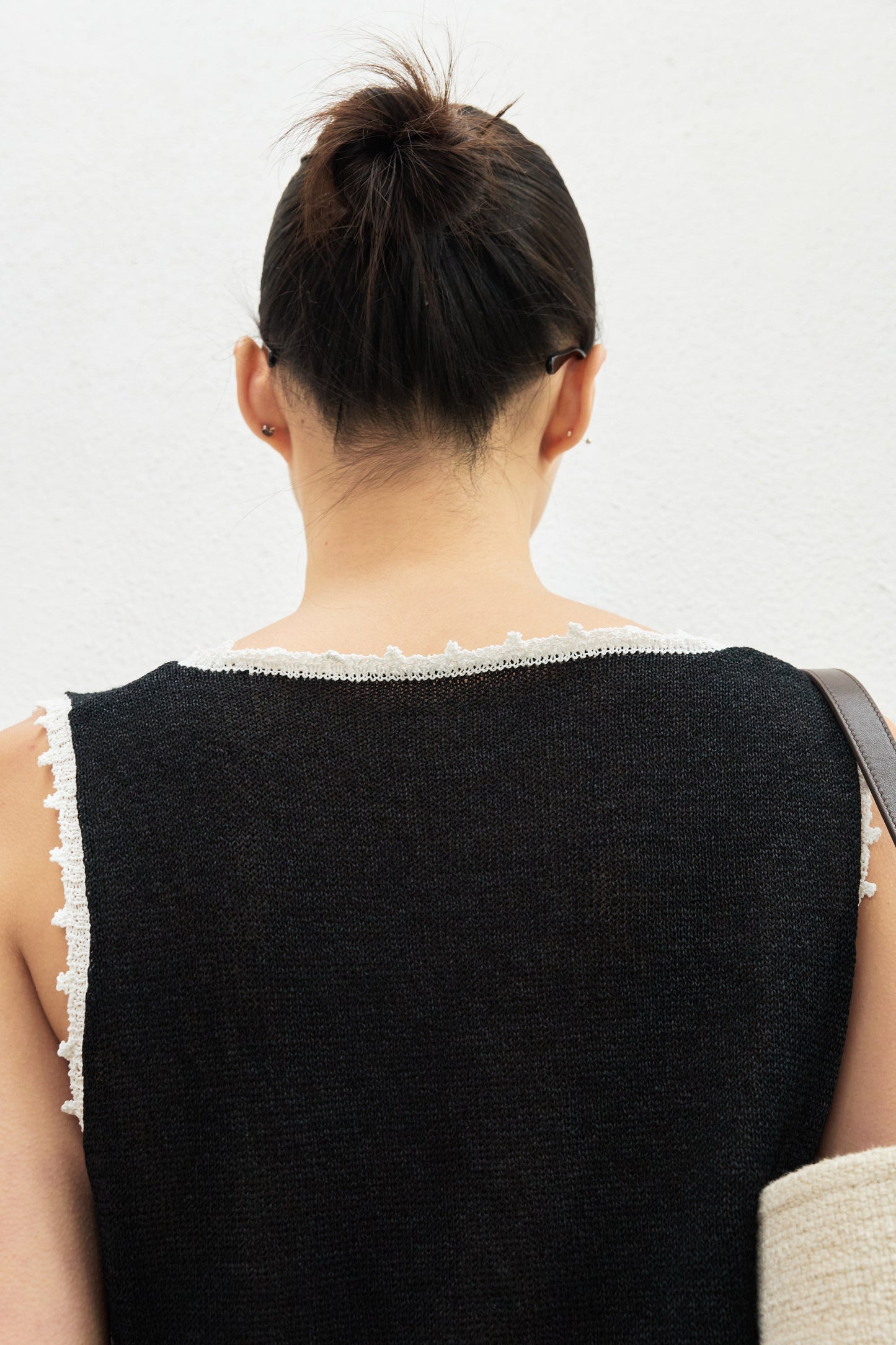 Paper Yarn Crochet-Trim Vest