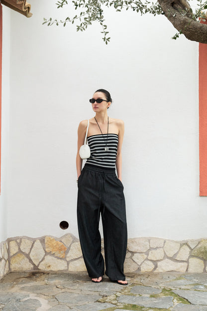 Art Student Stripe Knit Tube Top