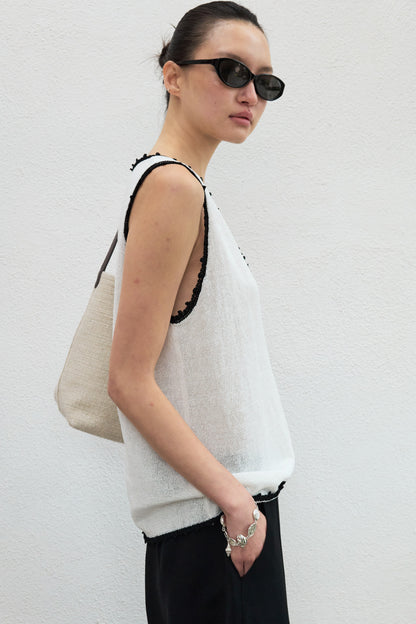 Paper Yarn Crochet-Trim Vest