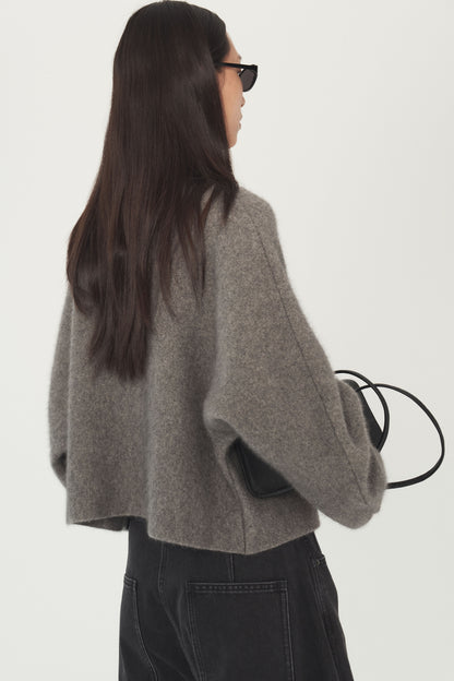 Winter Haze Stand-Collar Cardigan Jacket