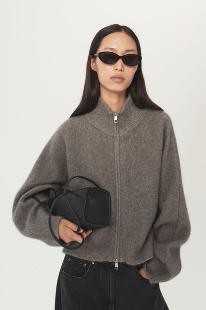 Winter Haze Stand-Collar Cardigan Jacket