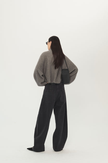 Winter Haze Stand-Collar Cardigan Jacket