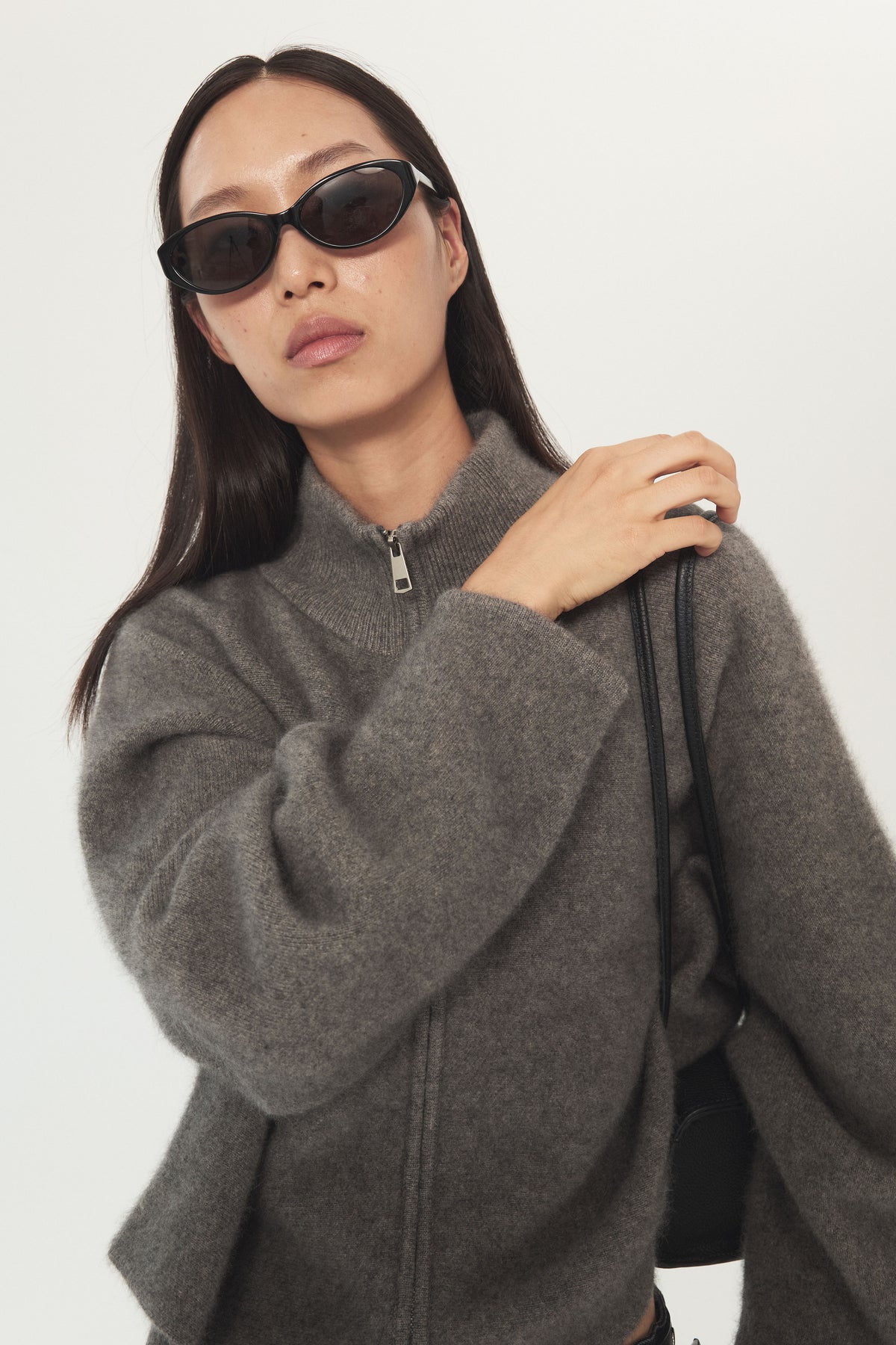 Winter Haze Stand-Collar Cardigan Jacket