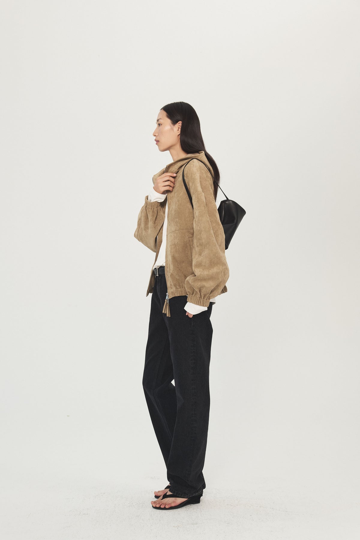 Songbook Faux Suede Hooded Jacket