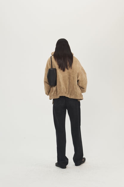 Songbook Faux Suede Hooded Jacket