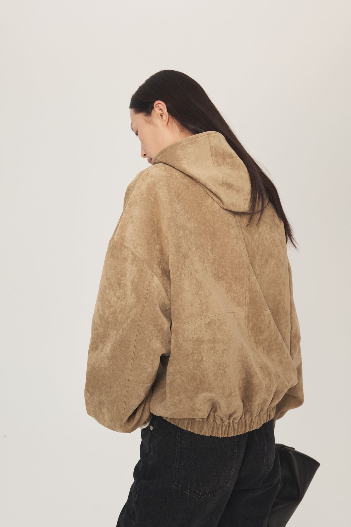 Songbook Faux Suede Hooded Jacket