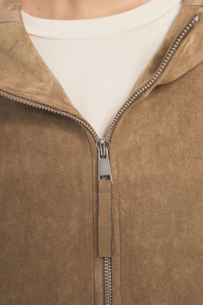 Songbook Faux Suede Hooded Jacket