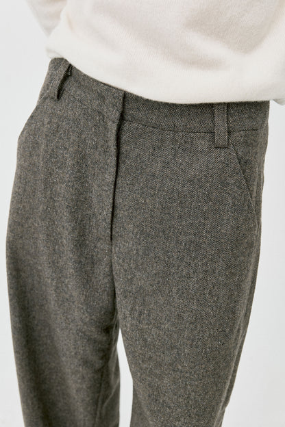 Deconstructed Curved Wool Trousers