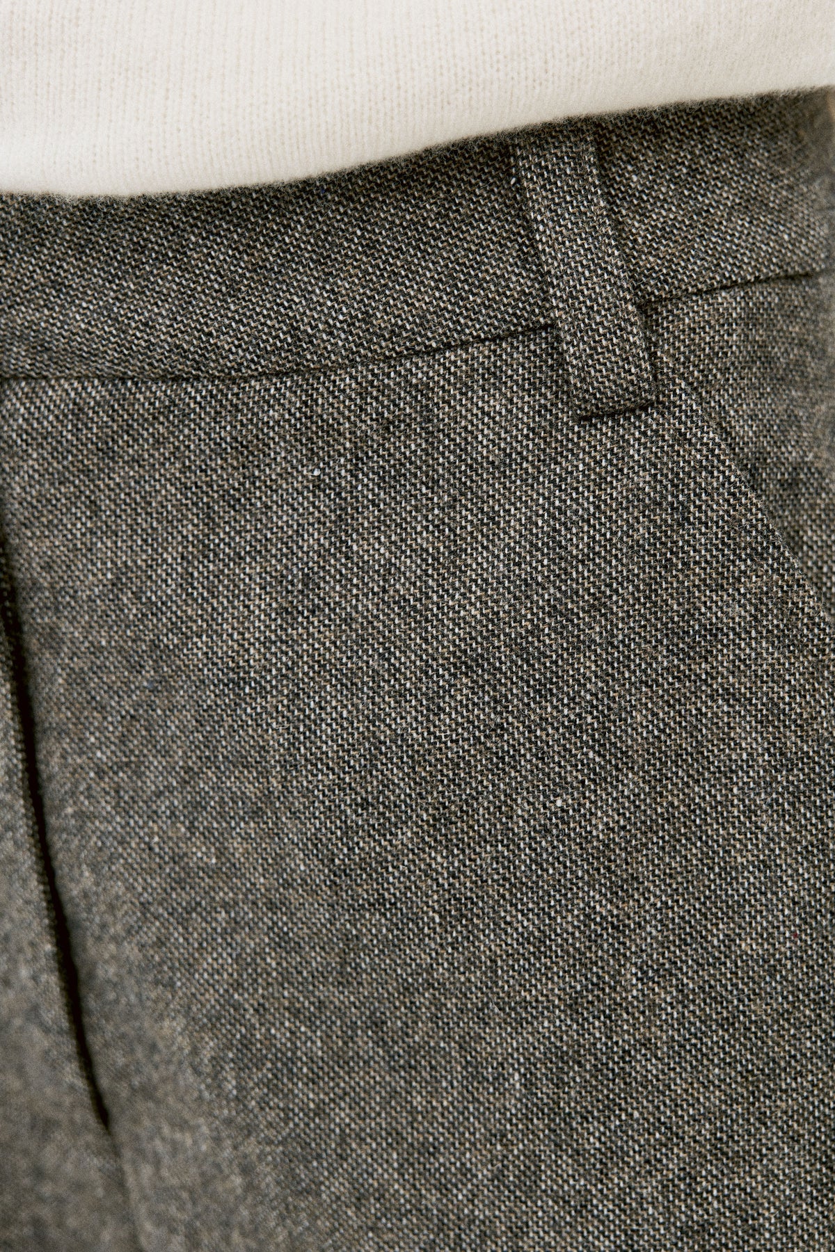 Deconstructed Curved Wool Trousers