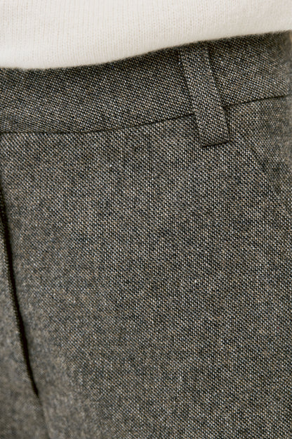 Deconstructed Curved Wool Trousers