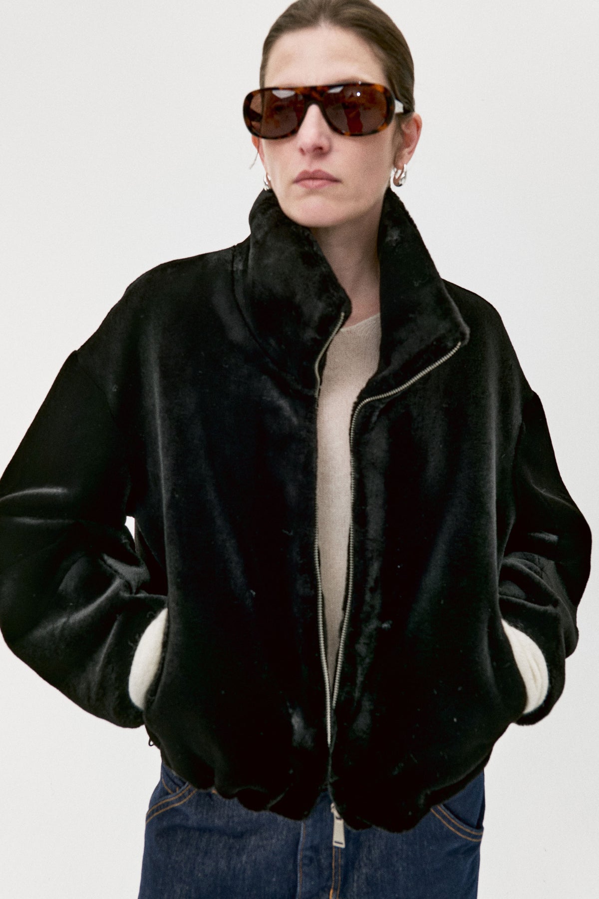 Obsidian Glow Faux Fur Jacket