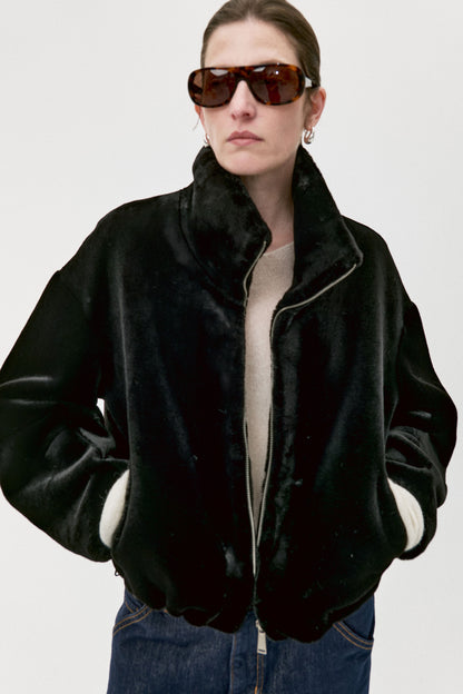Obsidian Glow Faux Fur Jacket