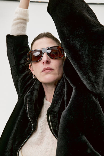 Obsidian Glow Faux Fur Jacket