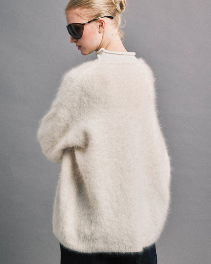 Afternoon Library Brushed Cashmere Layered Mock-Neck Sweater