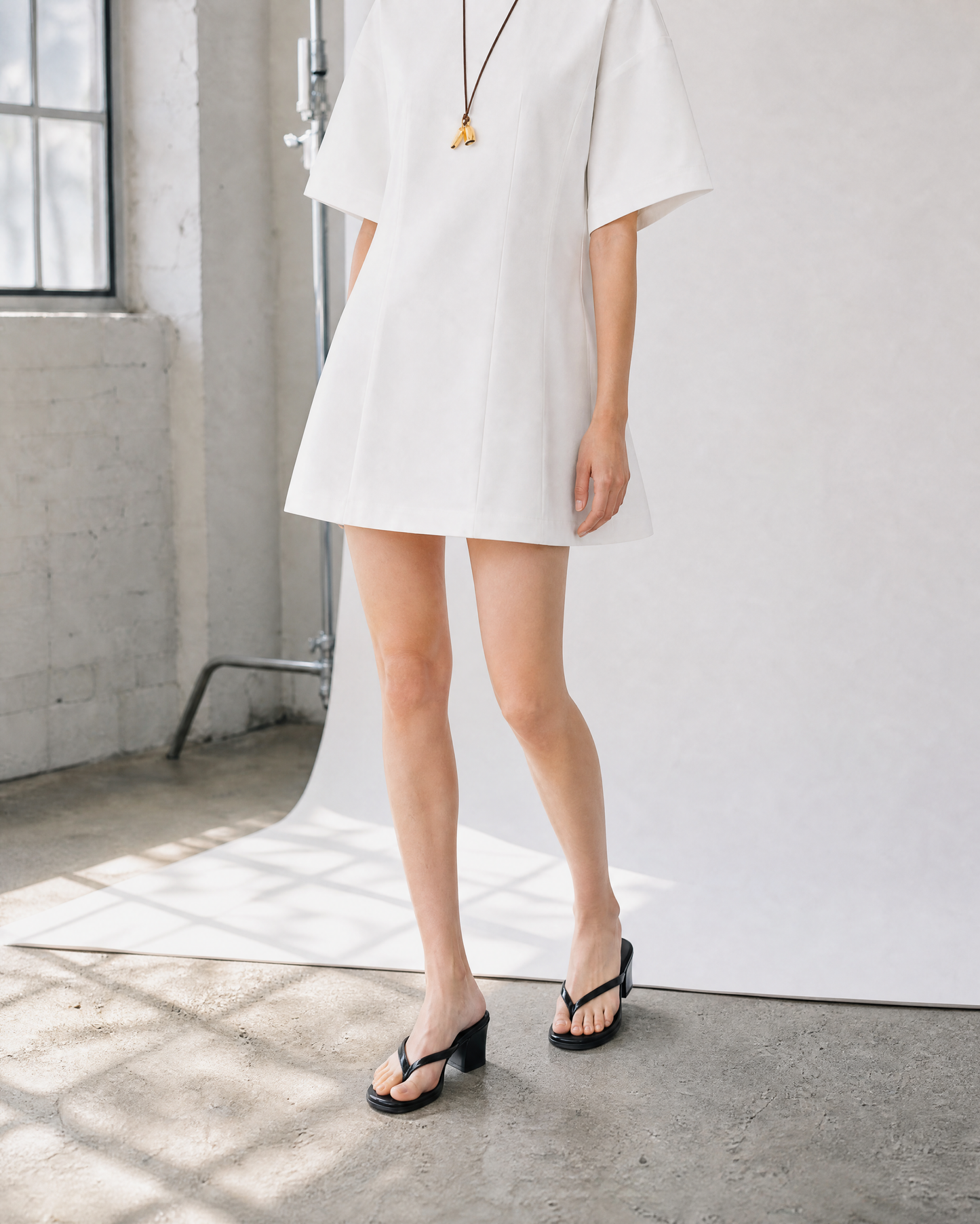 Sculpted Cotton A-Line Dress