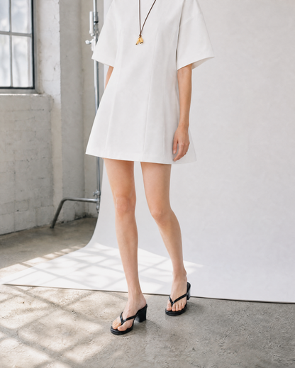 Sculpted Cotton A-Line Dress