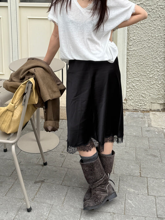 Premium Silk Midi Skirt