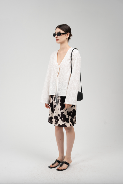 Lace appliqué blouse