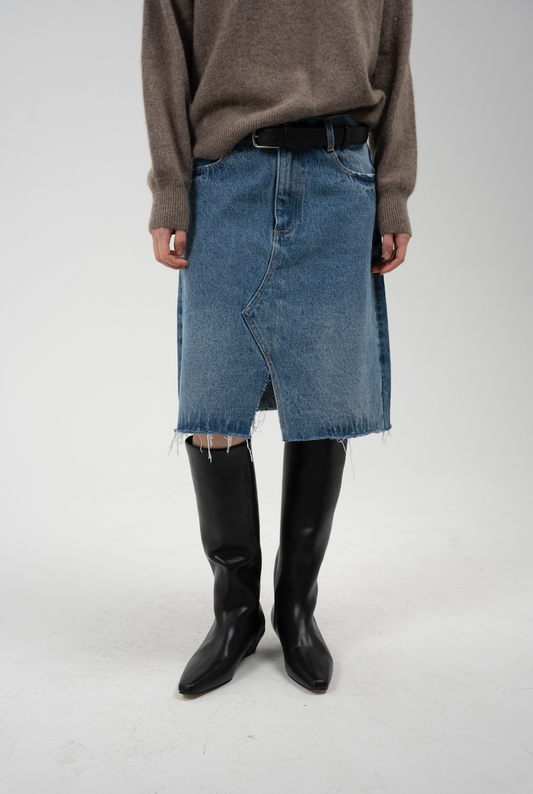 SLO Asymmetrical Denim Skirt