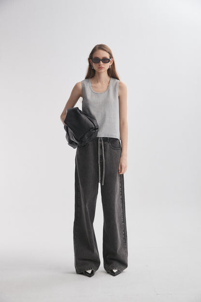 Ribbed Crewneck Tank Top