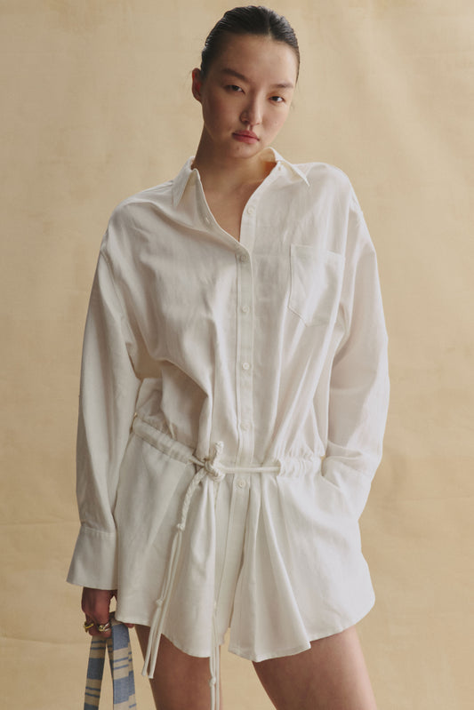 Jeju Stroll Shirt Dress Romper