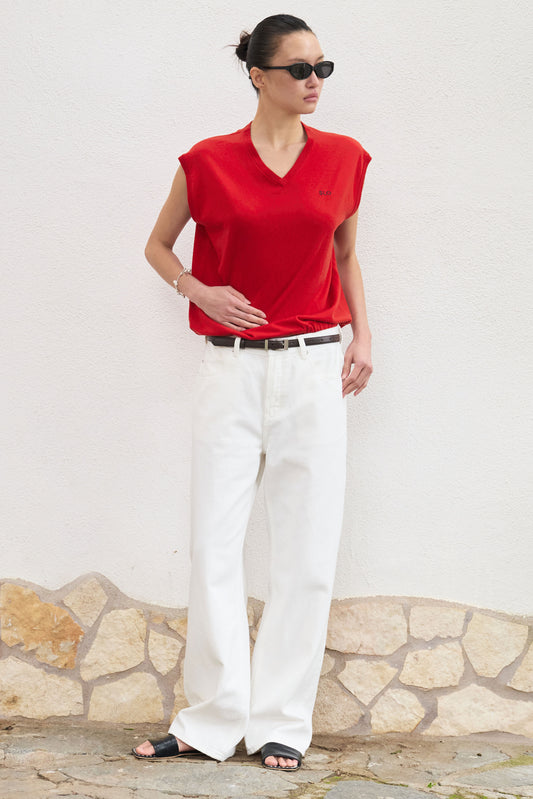 Black & Gold Straight-Leg Jeans