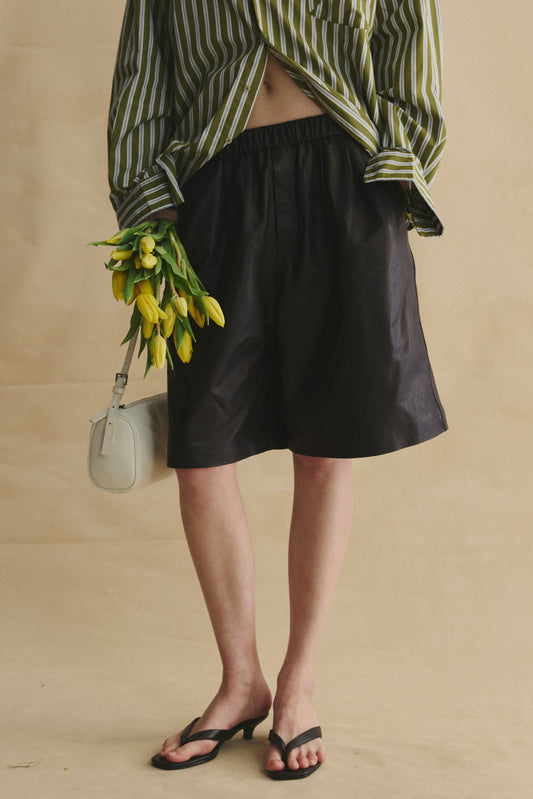 Vegetable-Tanned Leather Bermuda Shorts